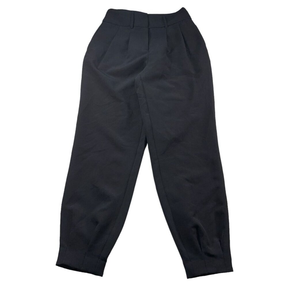 Bar III Dress Pants Womens size 2 Black Career Tapered Leg 2 Pockets Pleated New